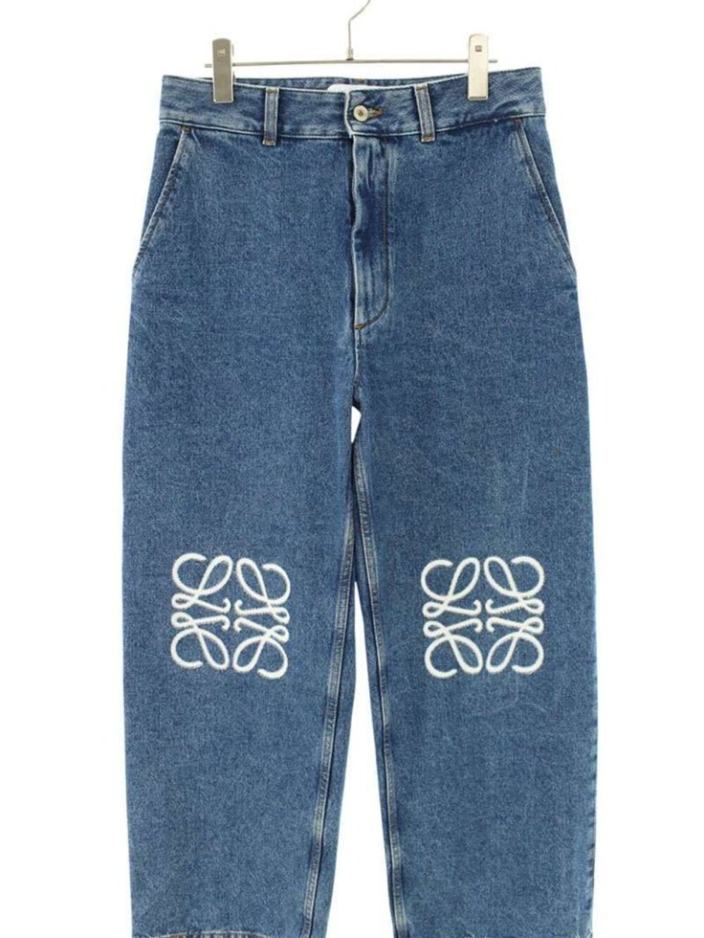 Loewe Anagram Embroidered Baggy Denim Pants 38